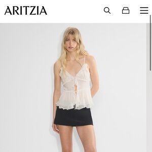 Arizia Cream Ruffle Top